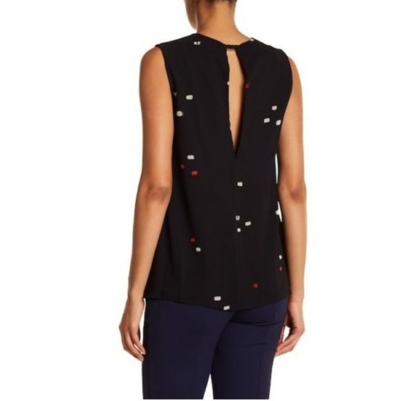 Grey Jason Wu Color Block Print V Neck Sheer C2 - Picture 2 of 2